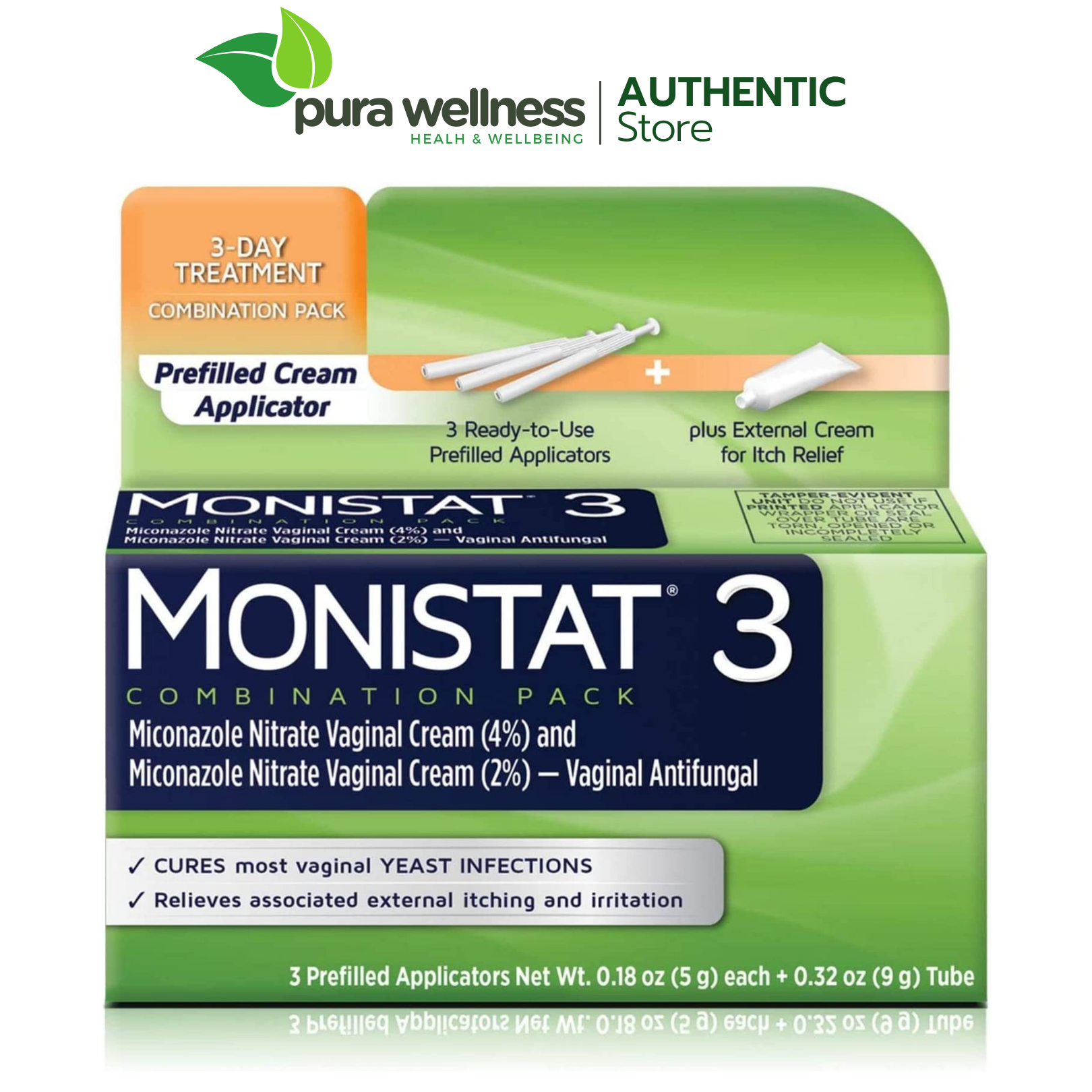 MONISTAT 3 Dose Yeast Infection Treatment 9g Kem bôi giảm ngứa khử nấm trong 3 ngày