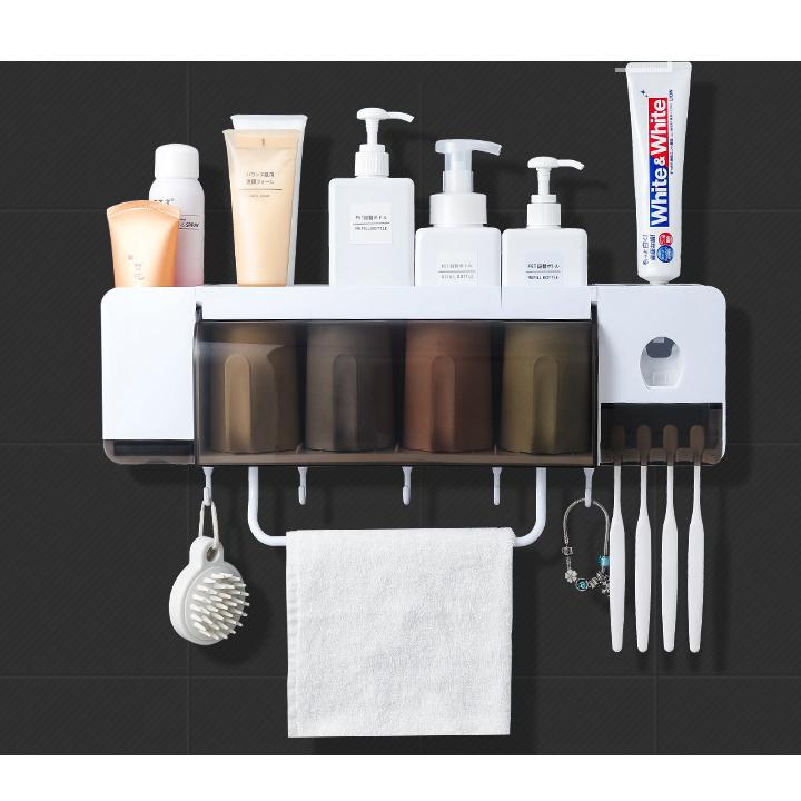 Kệ để đồ nhà tắm-Giá để đồ nhà tắm mẫu 2 cốc-kệ nhà tắm kèm cốc đánh răng - Kệ để đồ nhà tắm-RE0148