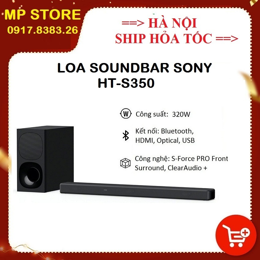 [Trả góp 0% - FREESHIP] Loa thanh soundbar Sony 2.1 HT-S350 320W