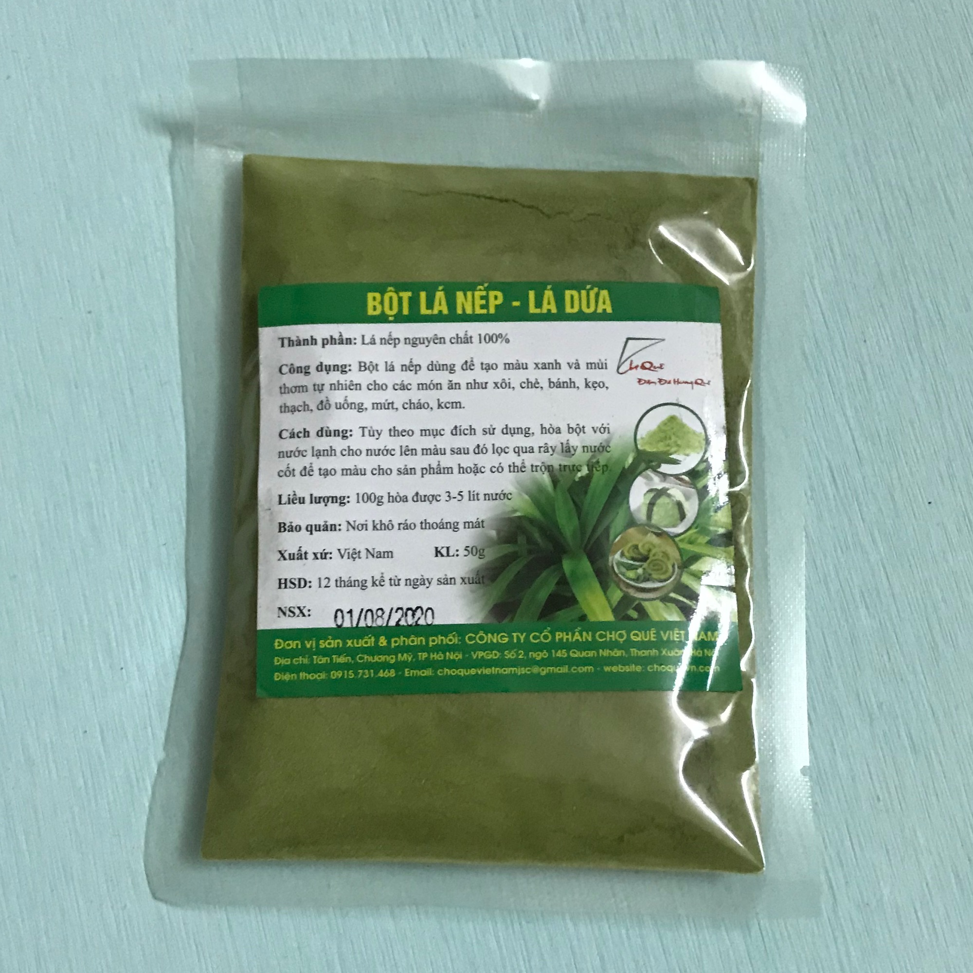 Bột lá nếp thơm nguyên chất 50gam