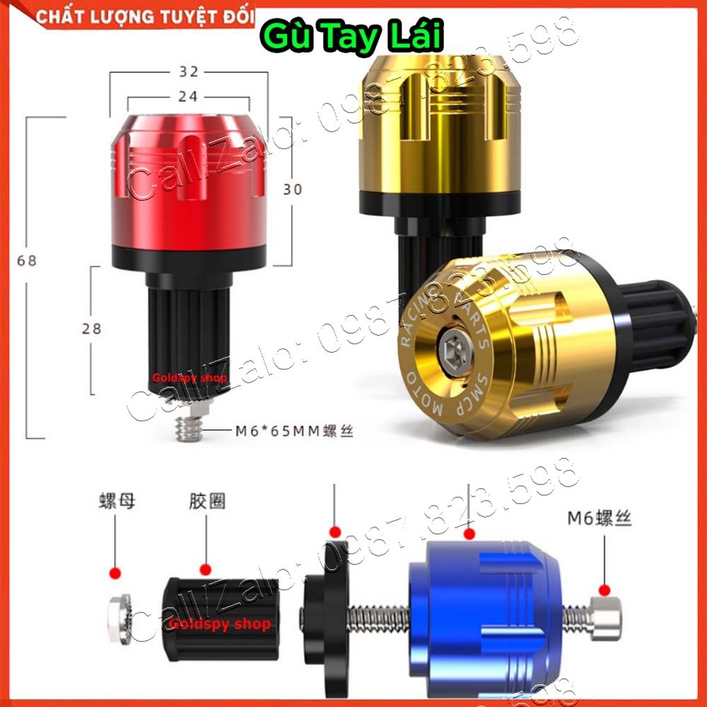 Gù tay lái nhôm cnc phiên bản 2021, gù tay lái xe máy