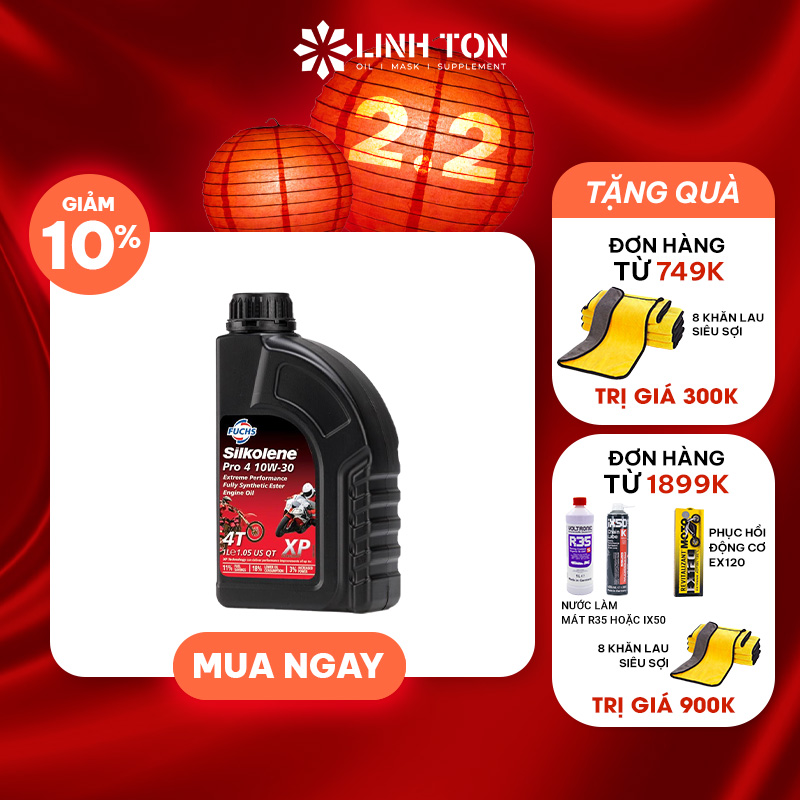 ( 10w30 ) Combo 1L1 Nhớt nhập khẩu tổng hợp Fuchs Silkolene Pro 4 10w30 Fully Synthetic Ester