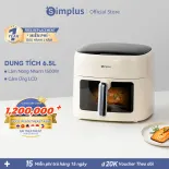 Simplus Nồi chiên không dầu, dung tích lớn 6.5L, 1500W, cửa sổ trực quan, 10 menu cài sẵn, đa chức năng, sử dụng cho gia đình KQZG018- Bảo hành 1 năm 1 đổi 1