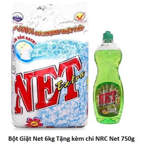 Bột Giặt Net 5,5kg New Extra - Hương Hoa Thiên Nhiên+Tặng chai nrc 750g