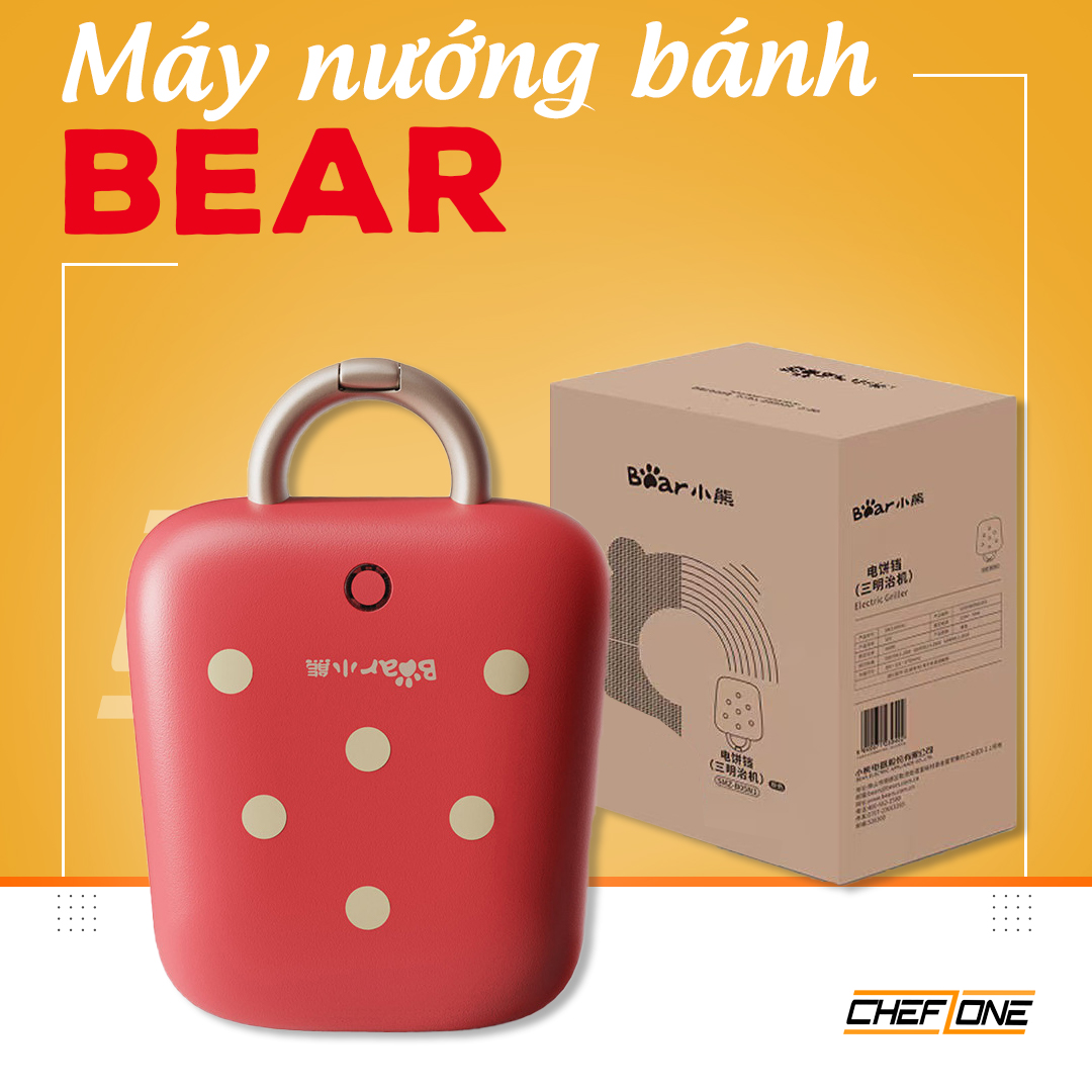 Máy làm bánh mì Sandwich Bear - Công suất 460w - Chống dính cao cấp - Máy nướng bánh mì Bear - Máy kẹp bánh mì