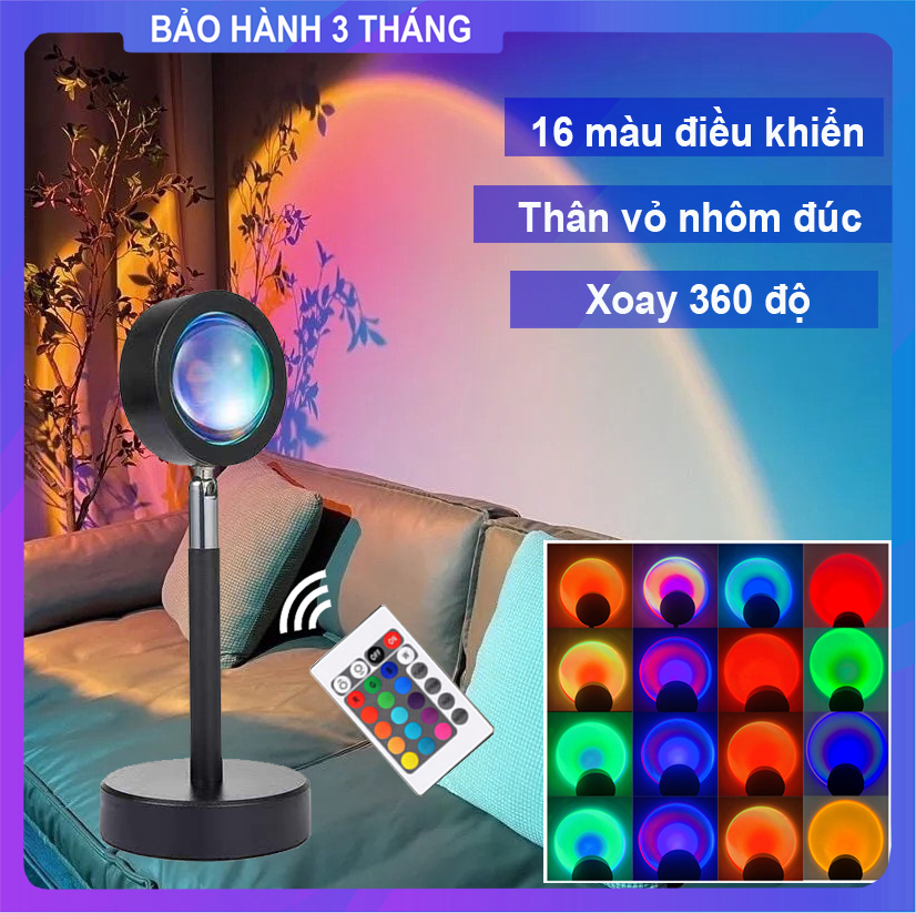 [Hàng Mới Về] Đèn Hoàng Hôn Đèn Sunset Điều Khiển 16 Màu Đèn Quay TikTokSống Ảo 𝗦𝗜𝗘̂𝗨 𝗛𝗢́𝗧 𝗧𝗜𝗞𝗧𝗢𝗞 Đèn Trang Trí Phòng Ngủ