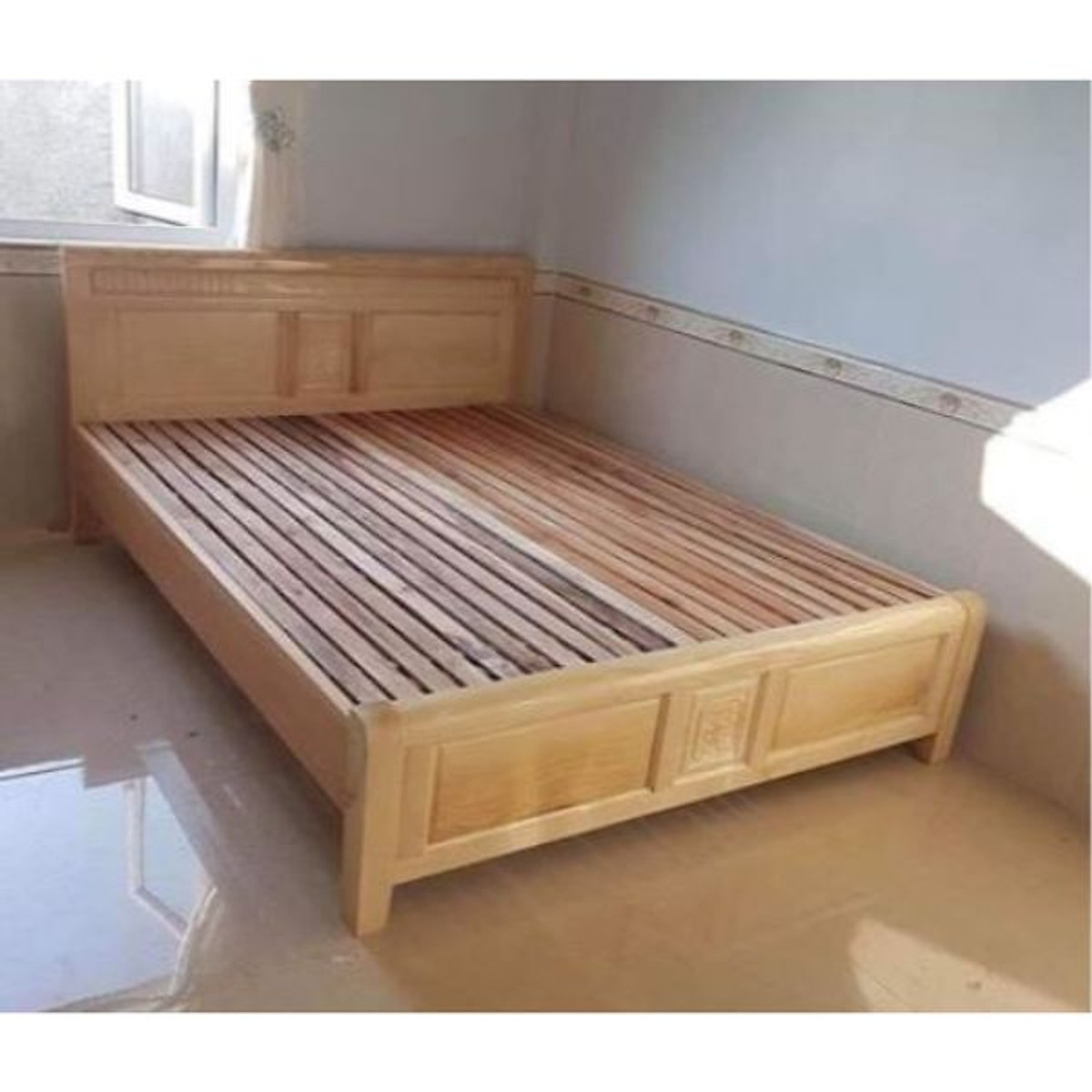 Giường Ngủ Gỗ Sồi Nga 1m2x2m Màu Tự Nhiên ,giường gỗ cao cấp