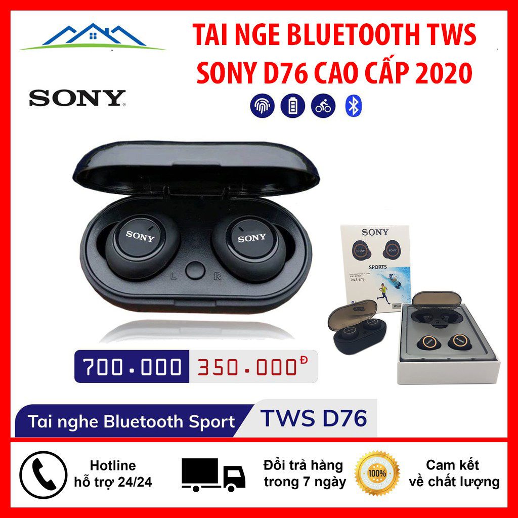 Tai nghe bluetooth - tai nge sony d76 - pin trâu có míc đàm thoại 2 chiều - lỗi 1 đổi 1- bh 12 tháng