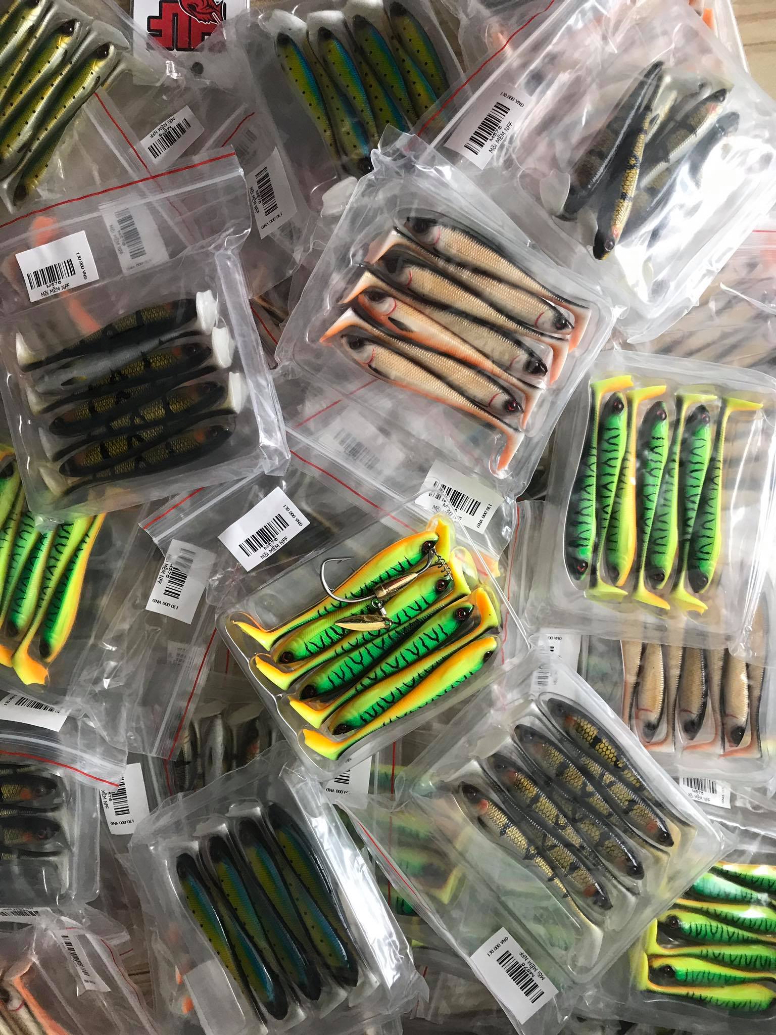 gói 7 mồi mềm câu cá lóc nff và lưỡi câu cá lóc mua riêng -mồi cá giả câu cá lóc-mồi mềm câu lure cá quả nhạy nhất