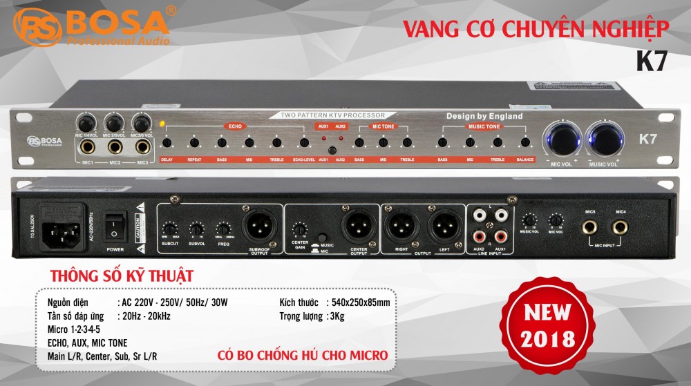 Vang cơ bosa k7 new