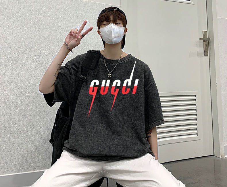 Áo thun was xám loang tia sét cotton 100% / Áo Thun wash loang xám tia sét unisex cá tính.