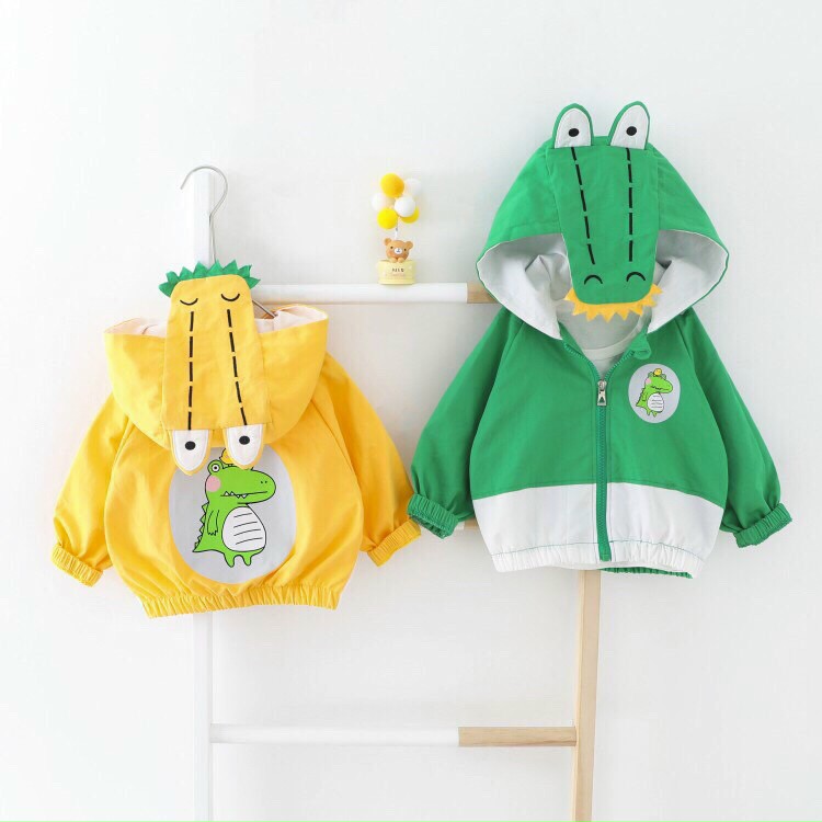 Áo gió khủng long 2 lớp cho bé