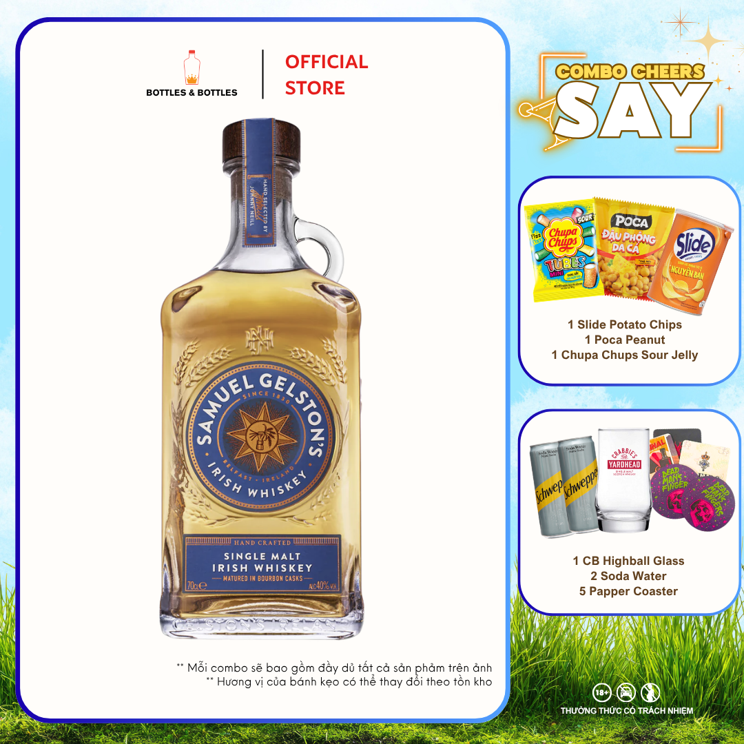 [CHÍNH HÃNG] COMBO SAY - Uống Vui Tại Nhà - Samuel Gelston's Irish Whiskey - UK- 700ML - 40%