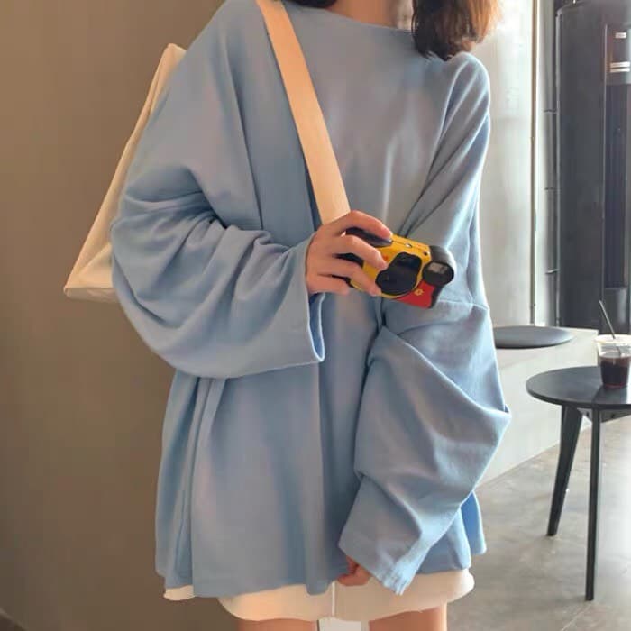 Áo thun nam nữ from rộng tay dài vải thun coton mềm mịn