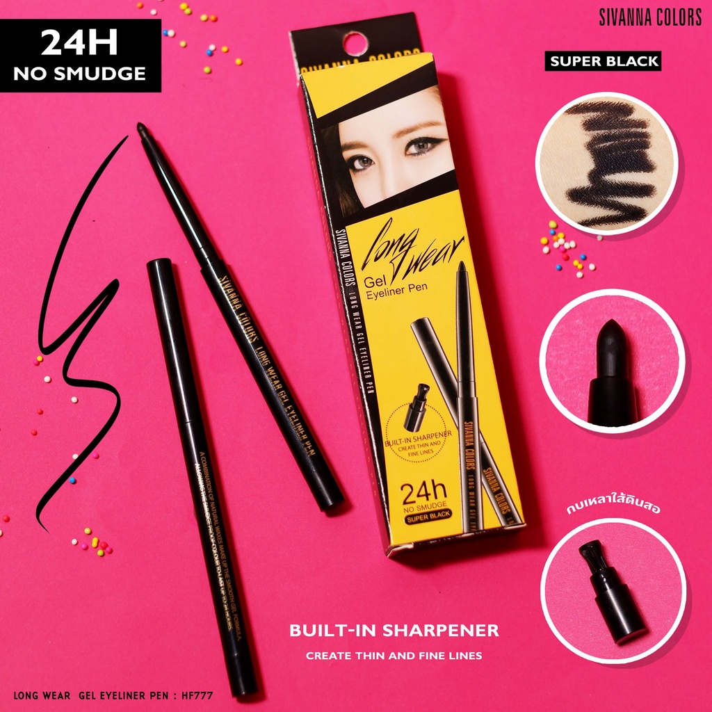 Chì Kẻ Mắt Sivanna Colors Long Wear Gel Eyeliner Pen HF777