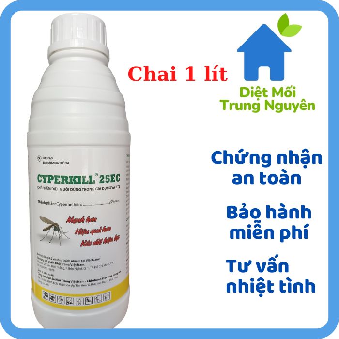 Cyperkill 25ec chai 1 lít diệt muỗi