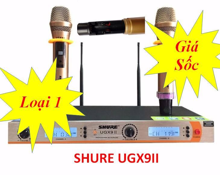 Micro không dây Shure UGX 9II main đỏ, củ mic vàng