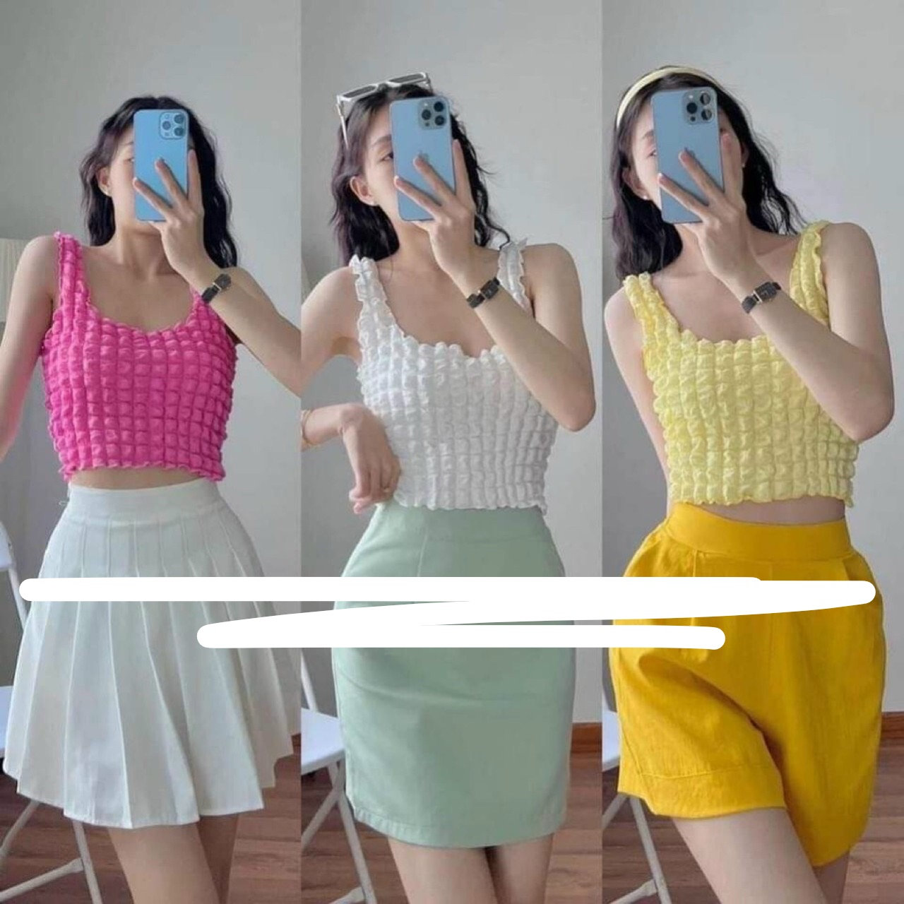 Áo thun nữ form 3 lỗ Croptop - Chất Thun xốp đang TOP TRENDS 2022 - 7 Màu nha chị em