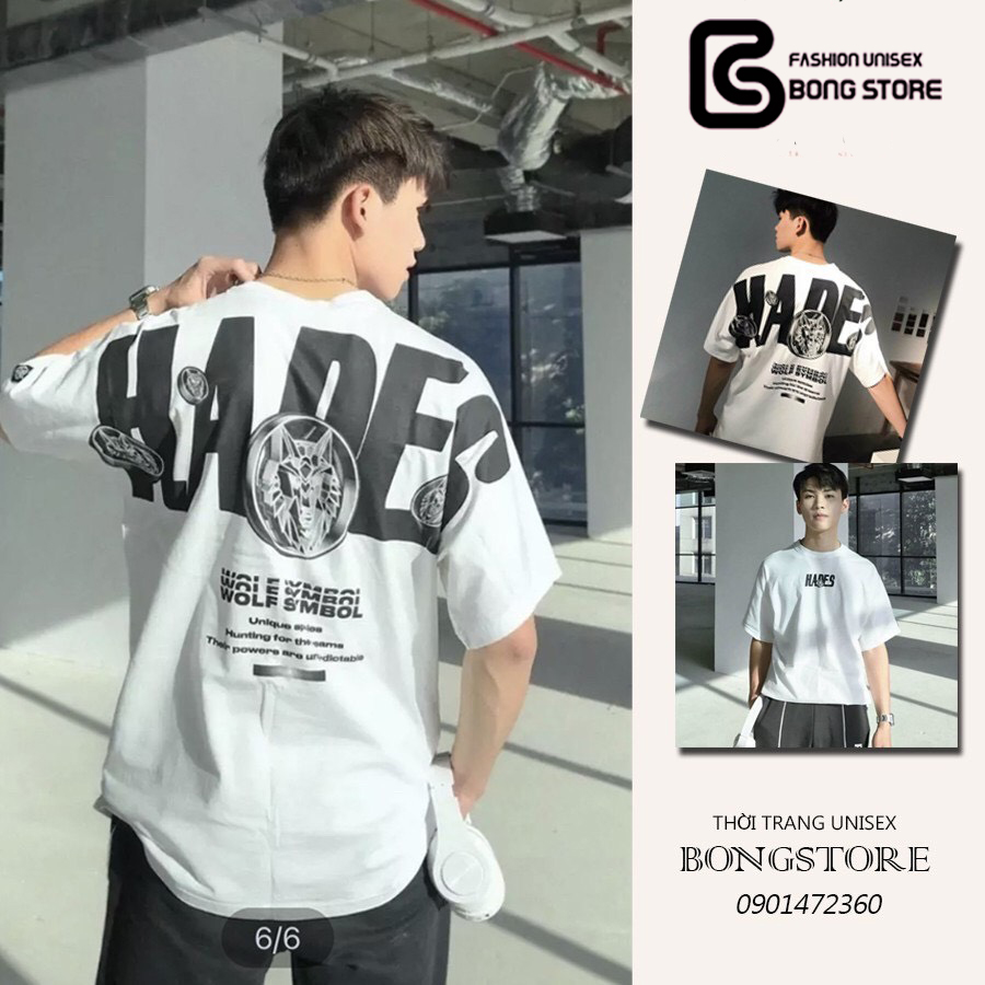 Áo thun unisex nam nữ tay lỡ dáng rộng phong cách localbrand hadesss size <75kg at43- dreambig