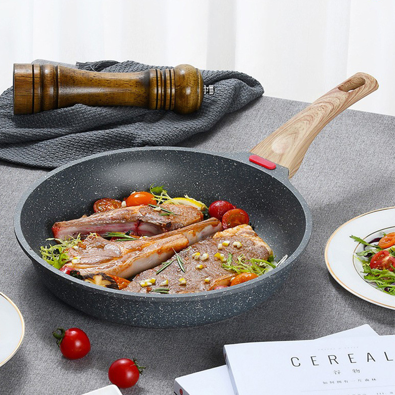 [BLACK] Chảo Chống Dính Bếp Từ Vân Đá, Chảo Đá Hoa Cương Đáy Inox Cao Cấp Không Chứa PFOA An Toàn Sức Khỏe Gia Đình Bạn