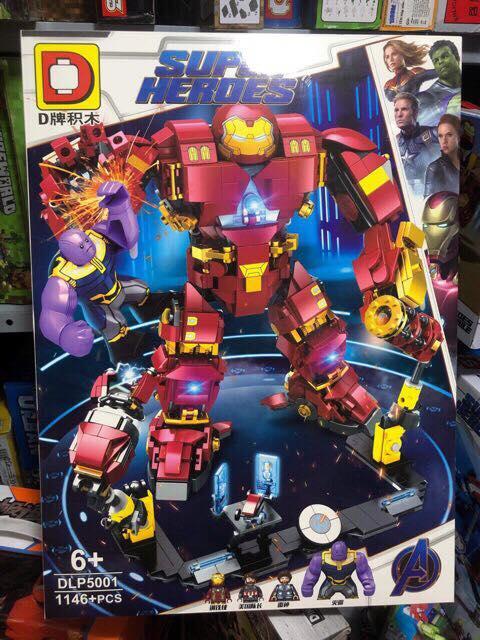 Lắp ráp lego super heroes marvel người sắt ironman hulkbuster vs Thanos 1146 pcs