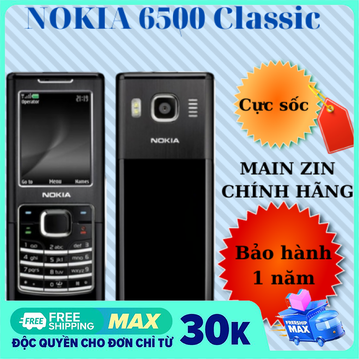 [Miễn phí ship] Điện thoại Nokia 6500 Classic main zin chính hãng,  bảo hành 12 tháng