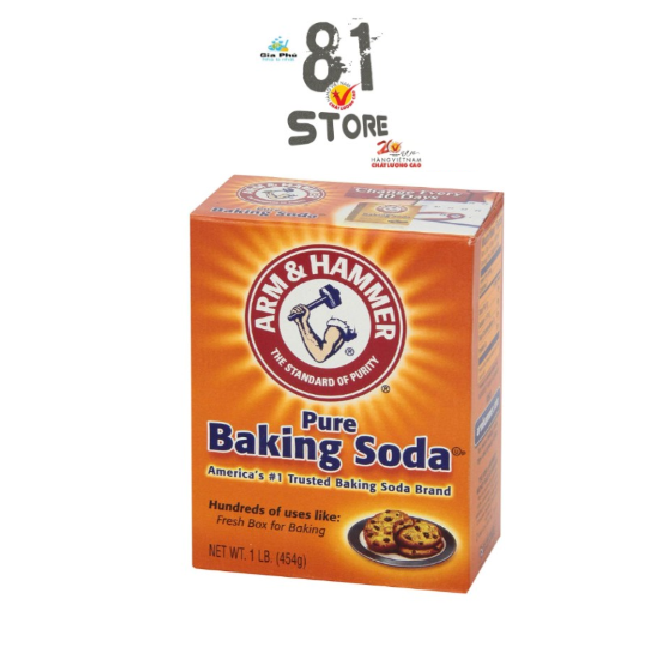 baking soda, đa công dụng, dùng làm bánh, làm đẹp, làm sạch, khử mùi, bảo vệ sức khỏe, trọng lượng 454g - Xuất xứ Mỹ