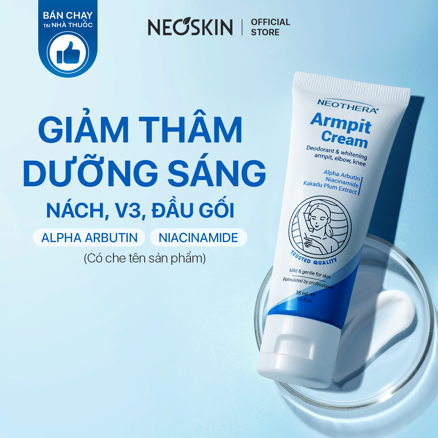  Kem Giảm Thâm ARMPIT CREAM Giúp Dưỡng Trắng Làn Da Sạm Ở Vùng Nách Mông Bẹn Khuỷu Tay Đầu Gối 35gr  Tuýp  