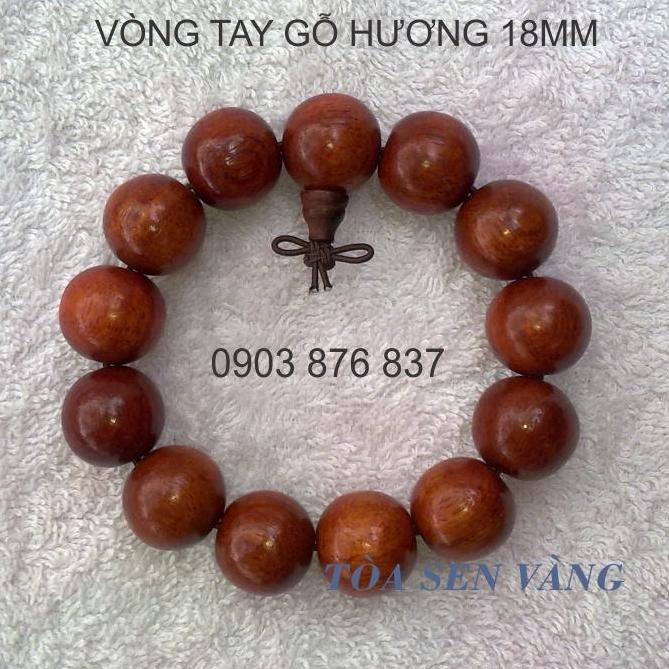 Vòng đeo tay gỗ giáng hương 18mm
