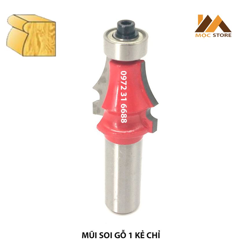 Mũi soi gỗ 1 kẻ chỉ - mũi phay soi chỉ tơ cốt 6.35mm - dụng cụ phụ kiện ngành mộc
