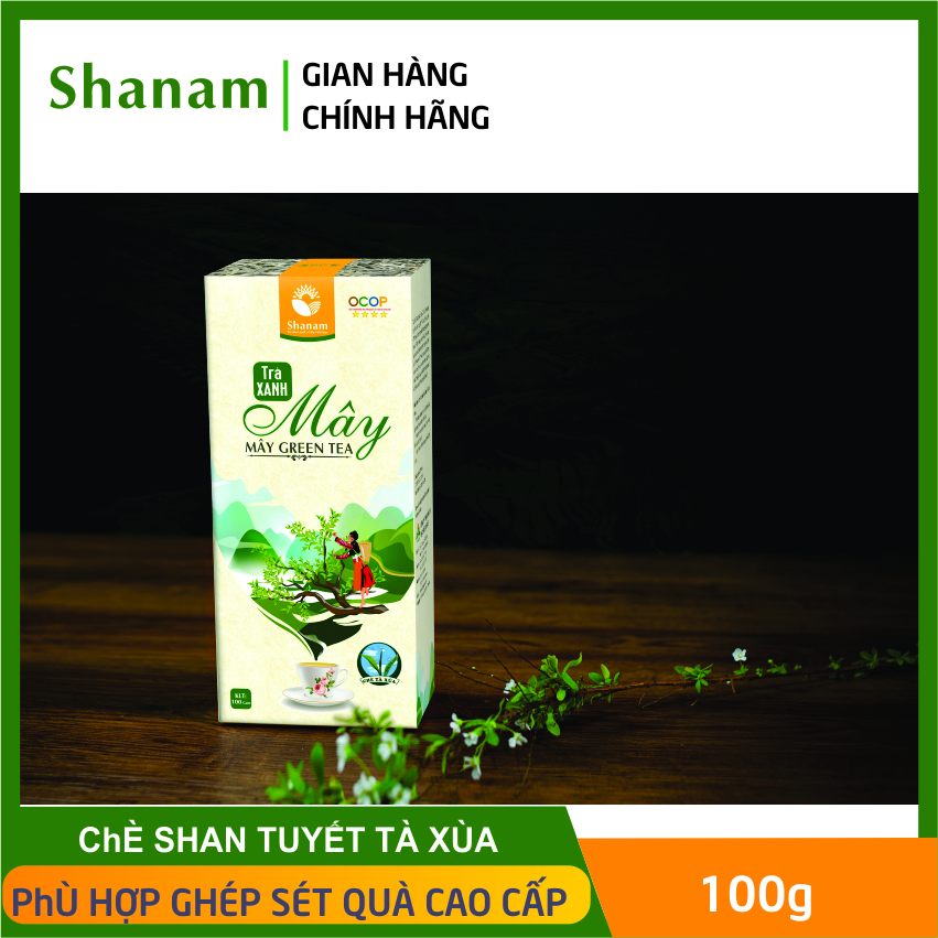 [CHÍNH HÃNG] Trà xanh Mây - Chè shan tuyết cổ thụ Shanam - {Chè Tà Xùa} 100g/hộp – Uống trà xanh đúng cách: giúp phòng chống ung thư, tăng cường hệ miễn dịch, tăng sức đề kháng, phòng tránh đột quỵ. {Quà đặc sản Sơn La}