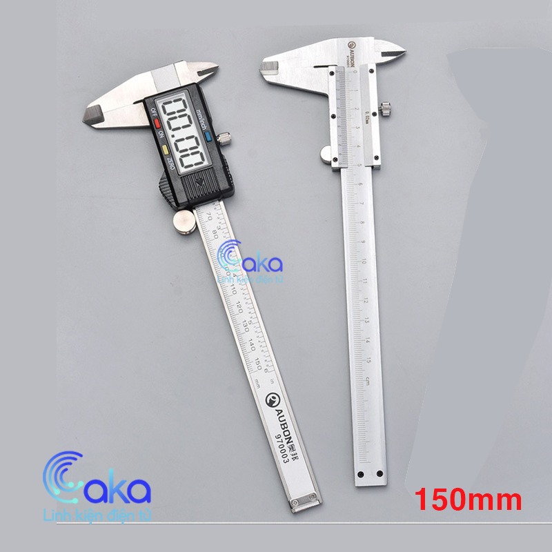 Thước kẹp điện tử - Thước kẹp cơ khí - Thước đo zem 0-150mm không gỉ kèm hộp nhựa đựng cao cấp