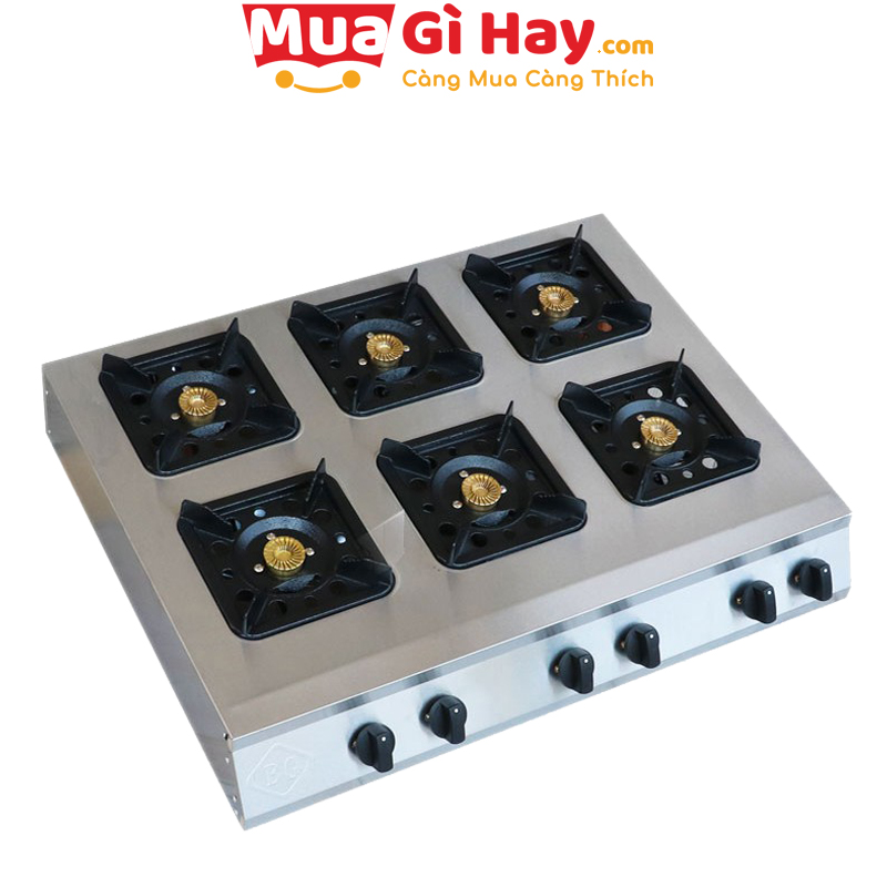 Bếp gas bán công nghiệp 4-6-8 họng ikura lửa phụt - bếp ga 4-6-8 lò