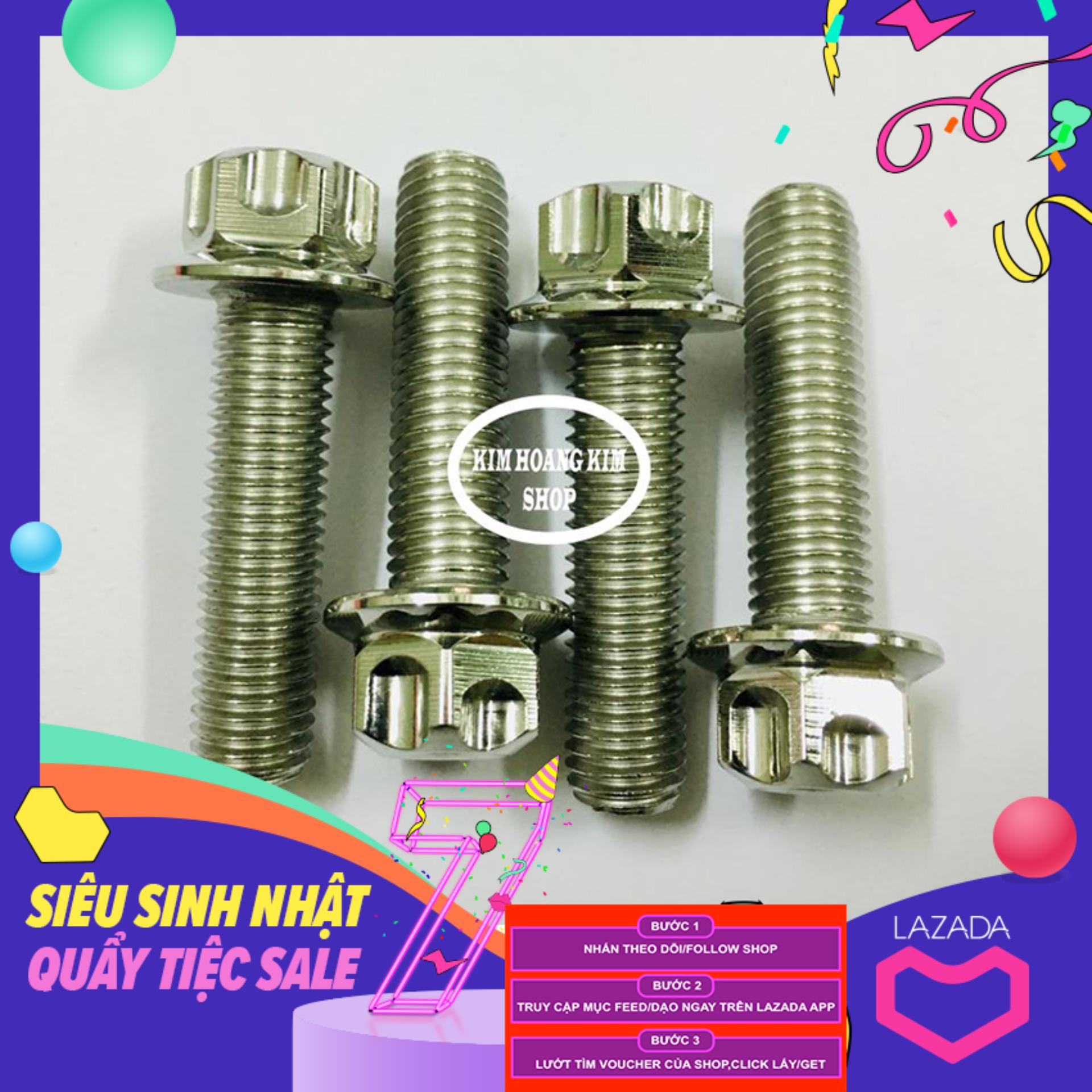 4 con Ốc Inox Salaya 10ly35 gắn mọi loại xe máy