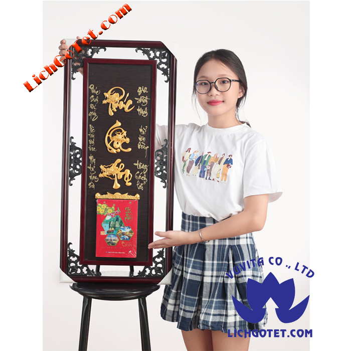 [HCM]LỊCH GỖ PHÙ ĐIÊU PHÚC LỘC THỌ ĐẦU RỒNG K2