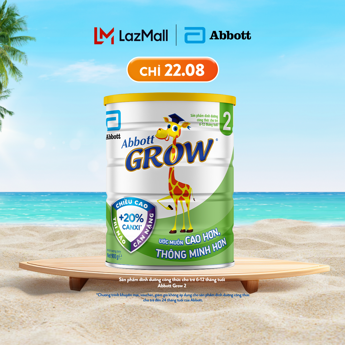 Sữa bột Abbott Grow 2 900g cho bé 6-12 tháng đủ dưỡng chất thiết yếu hỗ trợ sự phát triển toàn diện-Giới hạn 5 sản phẩm/khách hàng