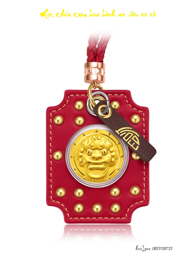 Móc khóa kiêm bùa bình an đầu sư tử