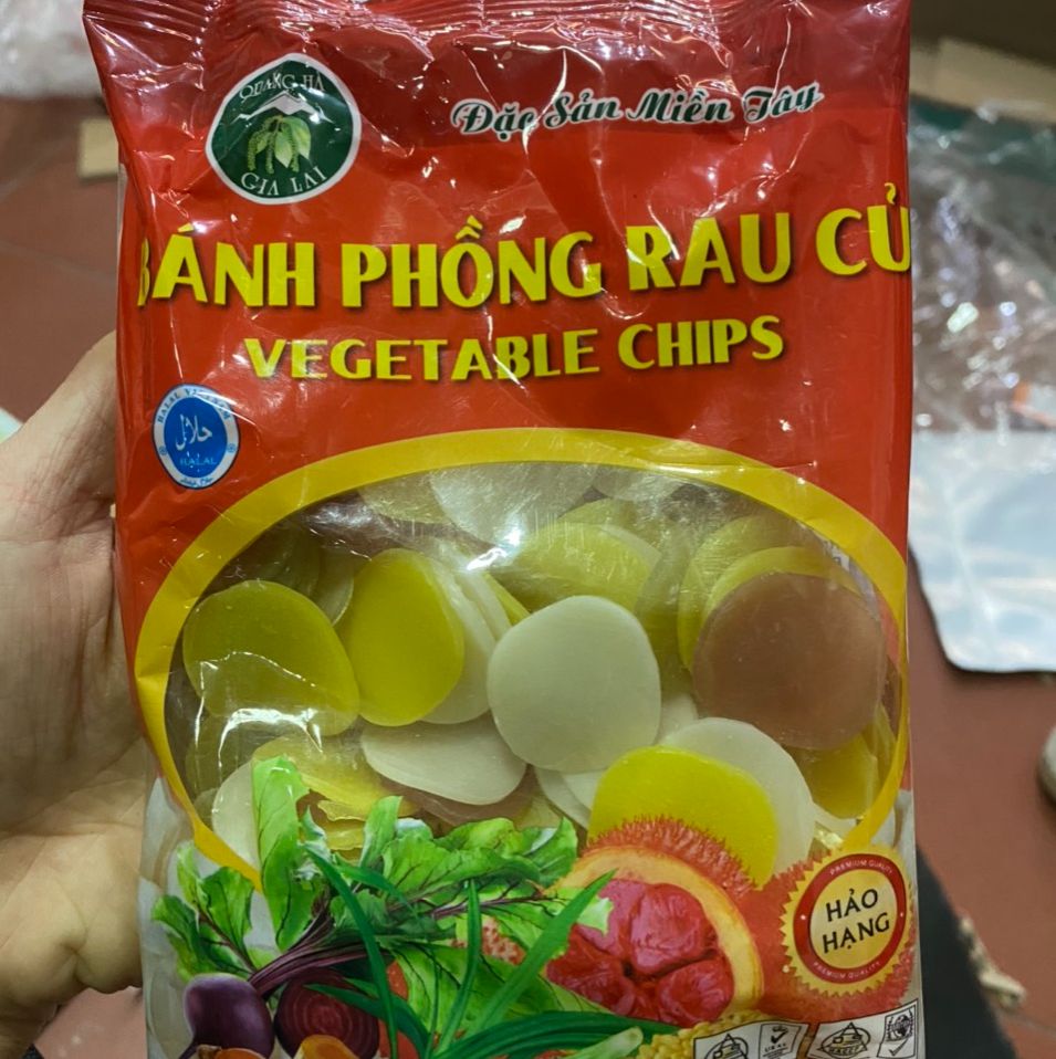 Gói 200g bánh phồng tôm rau củ đặc sản miền tây