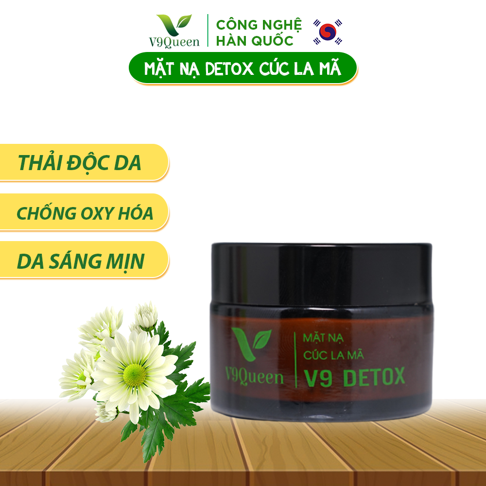 Mặt Nạ Thải Độc Da V9Queen, Chiết Xuất Cúc La Mã Giúp Ngăn Ngừa Mụn Nám Căng Bóng Da - V9 Detox 30ml