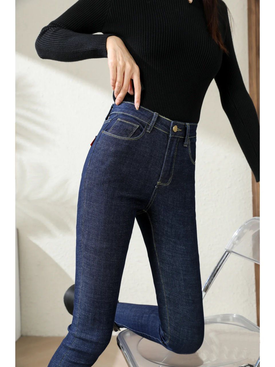 Quần Jean Nữ M03X XANH XƯỚC BỐ (Có Size Đại) - Quần Jeans Nữ Lưng Cao Co Giãn Tốt - Quần Bò Nữ Kiểu Dáng Basic - 060313