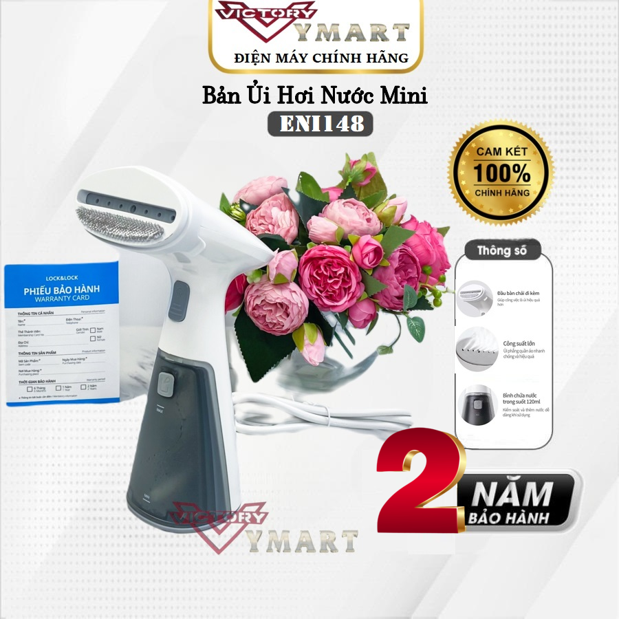Bàn là hơi nước cầm tay lock&lock eni148 1000w - hàng chính hãng bảo hành 2 năm