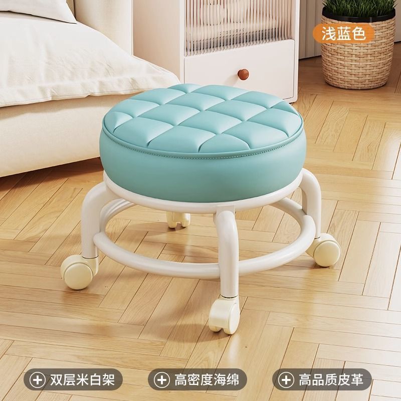 Ghế đẩu nhỏ bằng acrylic im lặng với bánh xe đa năng, ghế đẩu trẻ em nhỏ có bánh xe, ghế đẩu thấp, ghế đẩu vệ sinh sàn, bán buôn di động - 2
