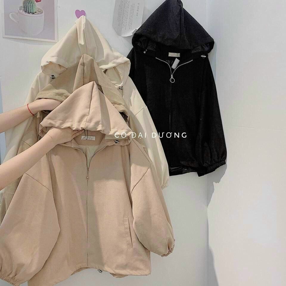 Áo khoác chất da lộn trơn mềm mại dầy dặn, mặc 4 mùa thoải mái, kiểu form cánh giơi .tp