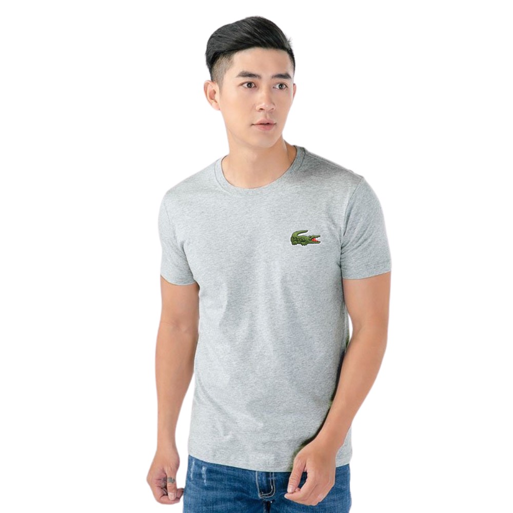 Áo thun nam cá sấu tay ngắn cổ tròn cao cấp nhiều màu, chất cotton bề mặt vải mịn mát