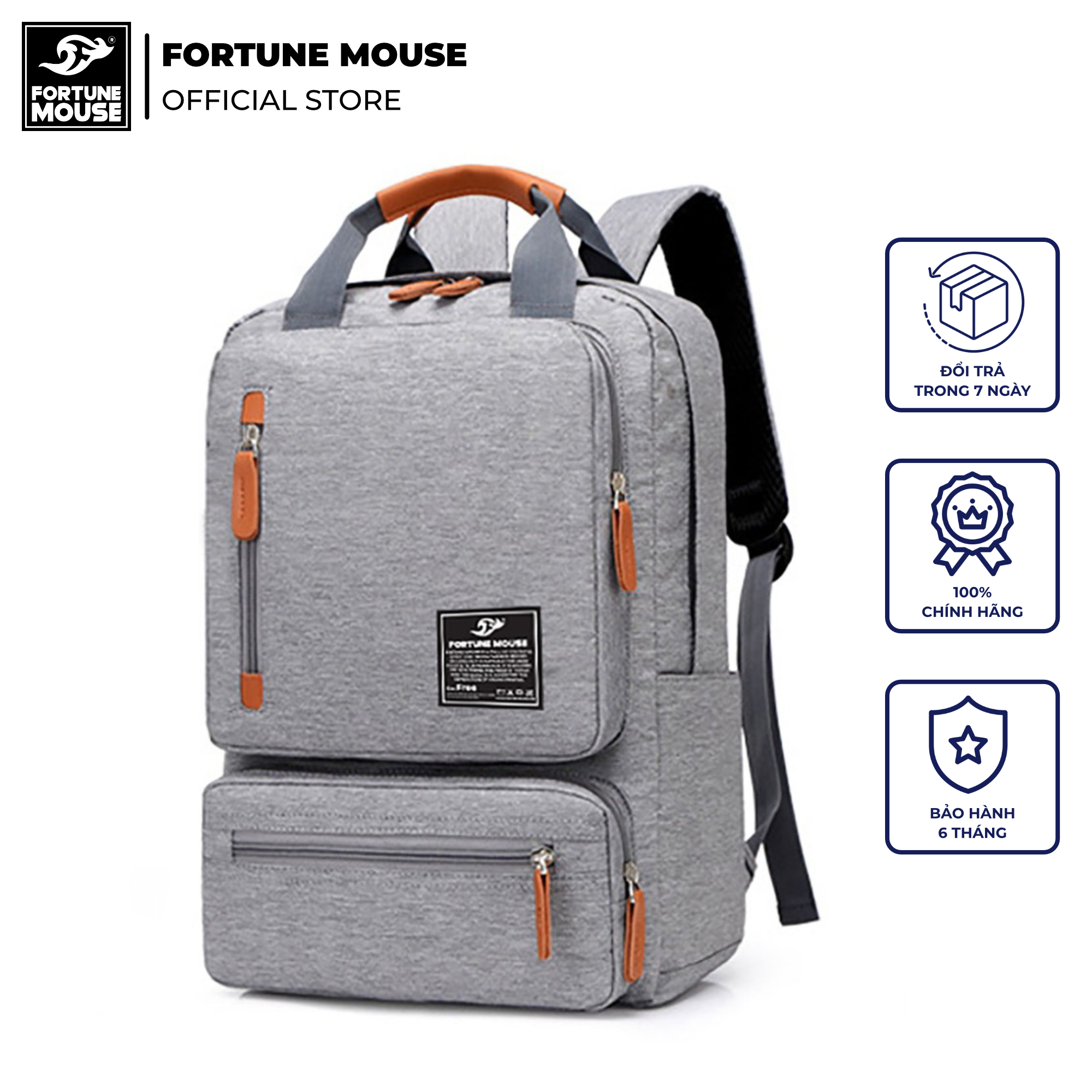 Balo đựng laptop 16inch nam nữ cỡ lớn Fortune Mouse B90