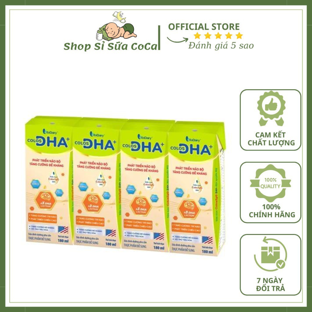 (Thẻ tích Xu)Sữa Bột Pha Sẵn Colos DHA+ 110ml/180ml - Thùng 48 hộp