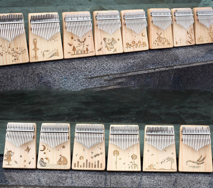Kalimba Nguyên Khối 17 phím Dành Cho Người Mới Học - Full Phụ Kiện
