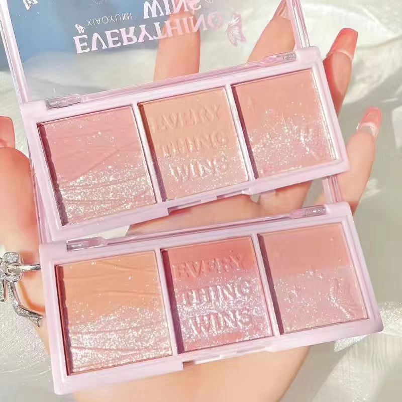 Phấn má 3 ô hồng cam everything wings hiệu ứng tự nhiên lila phanmaever29