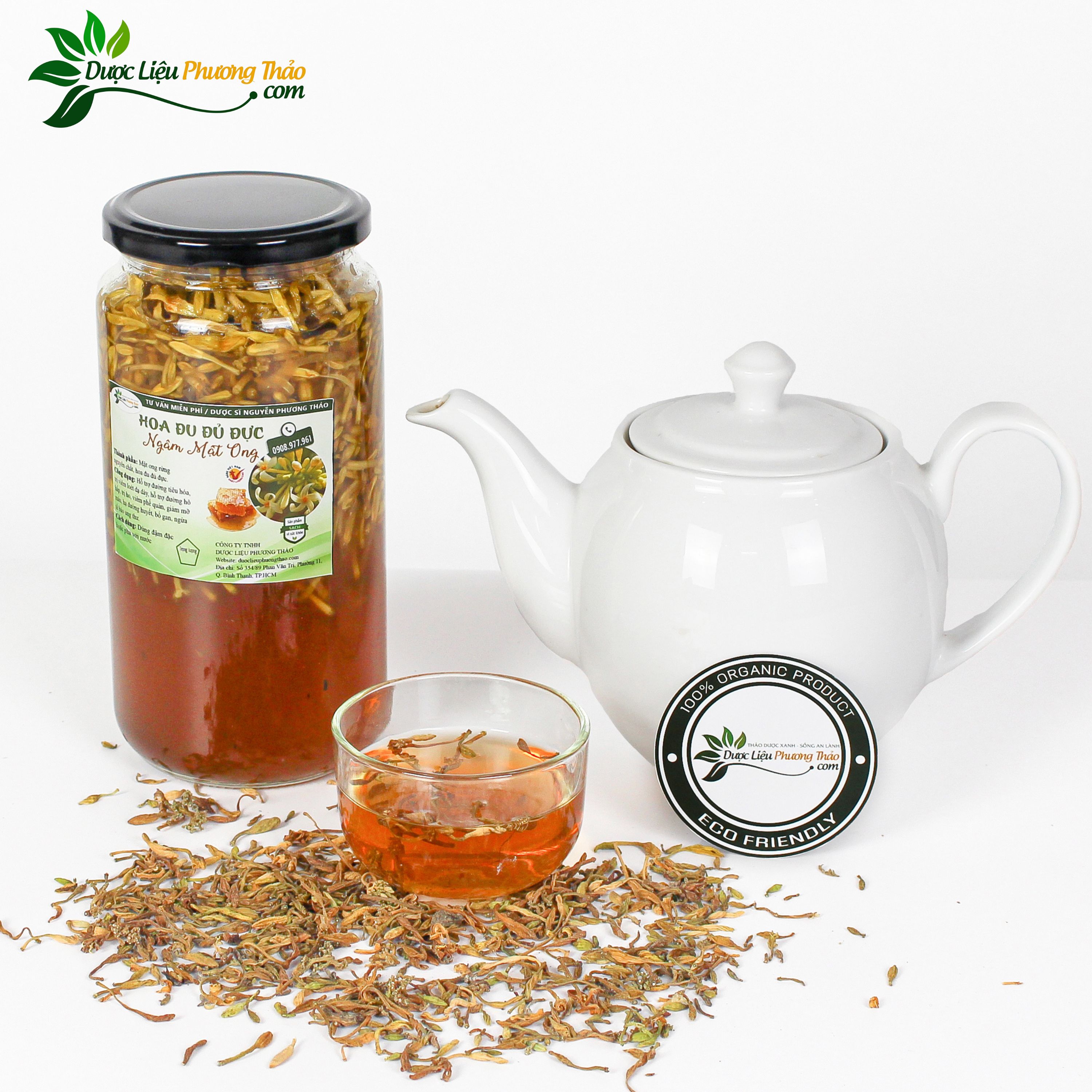 Hoa Đu Đủ Đực ngâm mật ong cải thiện tiêu hóa, dạ dày, giảm ho - Dược liệu Phương Thảo