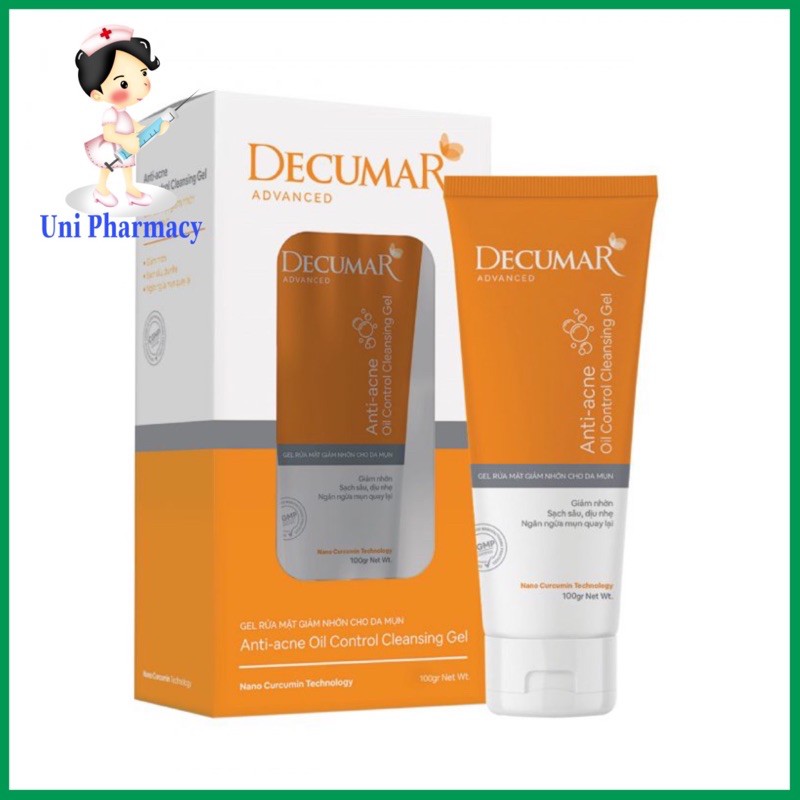 Decumar clean 50g - gel rửa mặt ngừa mụn bằng nano nghệ